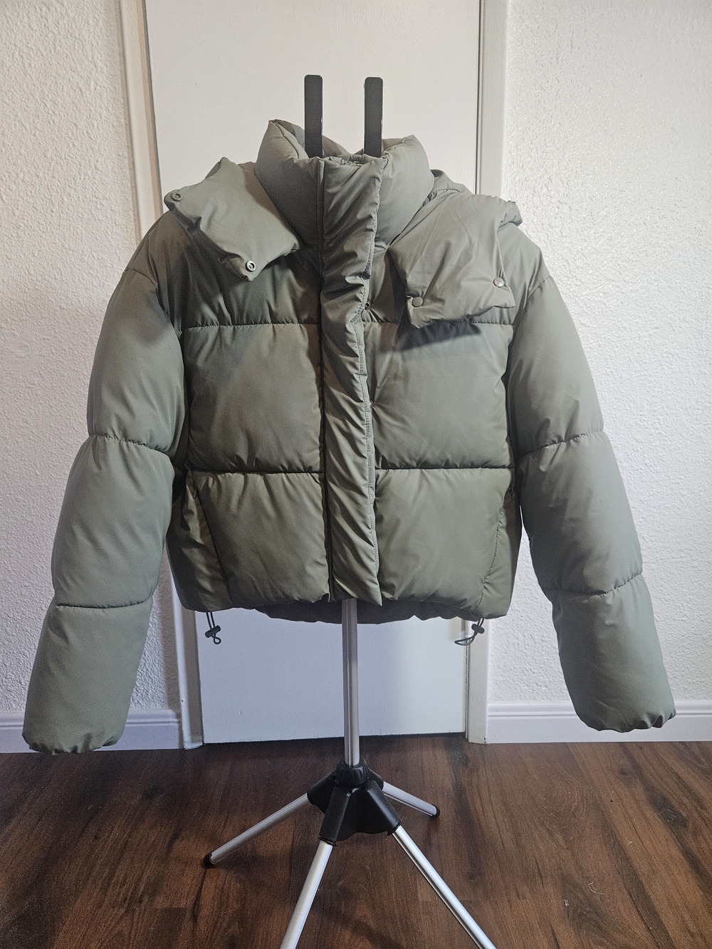 Zara Kids Olive Green Quilted Puffer Jacket